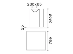 Sospensione Moderna Square Oracle Alluminio-Plastiche Bianco Led 41W 3000K D70Cm