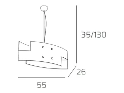 Sospensione Moderna Tetris Metallo Bianco Vetro 1 Luce E27