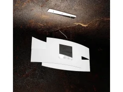 Sospensione Moderna Tetris Color Metallo Cromo Vetro Bianco 2 Luci E27