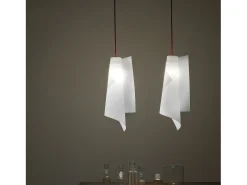 Sospensione Moderna Vela Polilux ® Bianco E Metallo Cromo 1 Luce E27