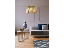 Sospensione Moderna Wanda Polilux ® New Gold E Metallo Cromo 1 Luce E27 D60Cm