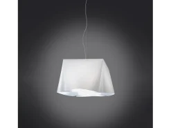 Sospensione Moderna Wanda Polilux ® Bianco E Metallo Cromo 1 Luce E27 D60Cm