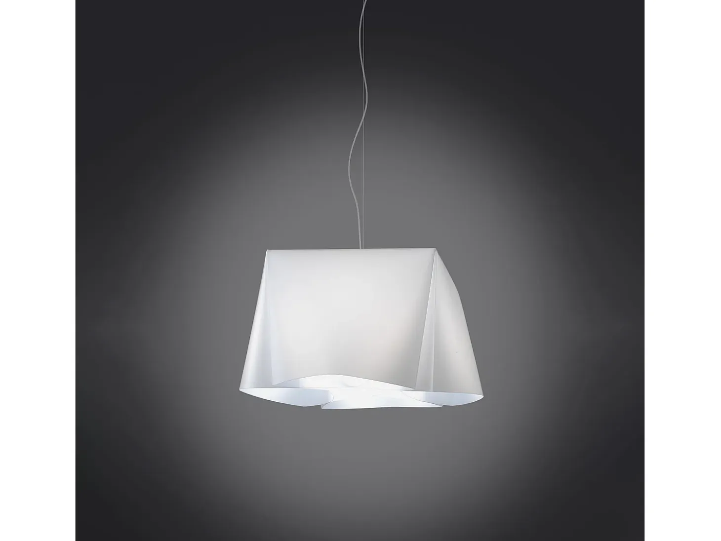 Sospensione Moderna Wanda Polilux ® Bianco E Metallo Cromo 1 Luce E27 D45Cm