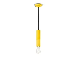 Sospensione Piccola Vintage Decò Pi Ceramica Giallo Limone 1 Luce E27