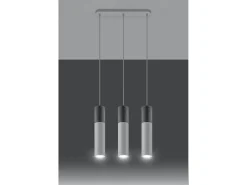 Sospensione Tripla Grigio Chiaro, Bianco GU10 Lámpara colgante triple gris, blanca GU10
