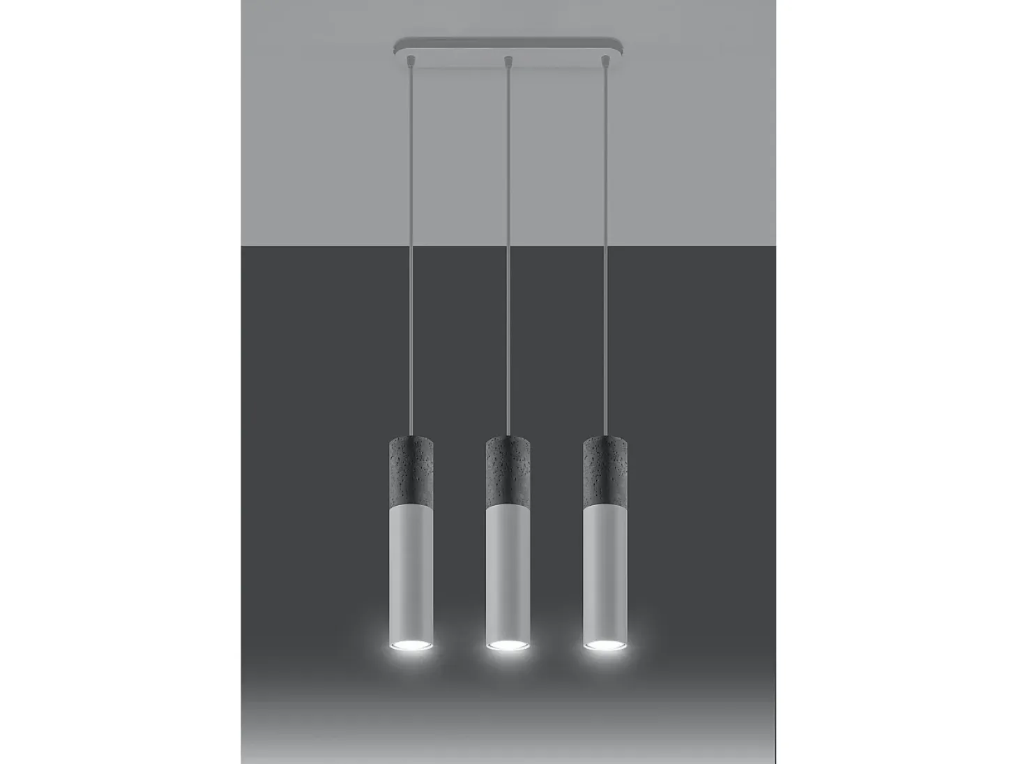 Sospensione Tripla Grigio Chiaro, Bianco GU10 Lámpara colgante triple gris, blanca GU10