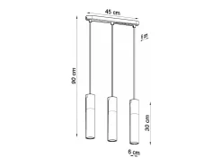 Sospensione Tripla Grigio Chiaro, Bianco GU10 Lámpara colgante triple gris, blanca GU10