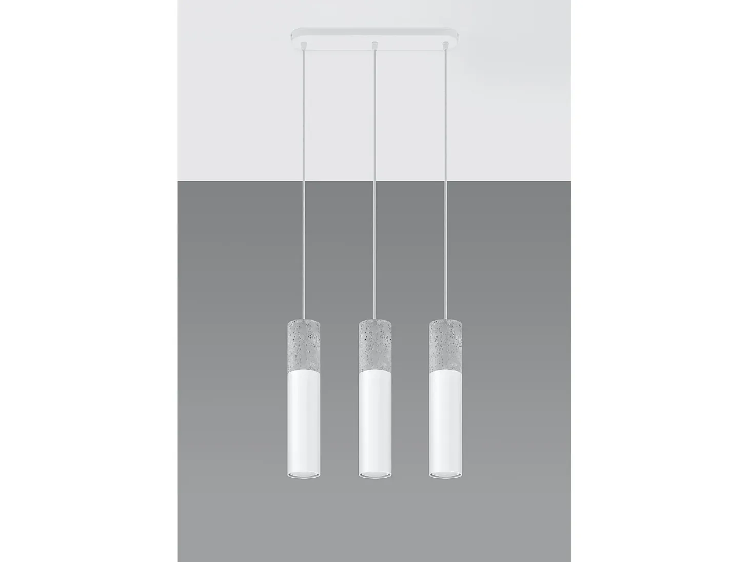 Sospensione Tripla Grigio Chiaro, Bianco GU10 Lámpara colgante triple gris, blanca GU10
