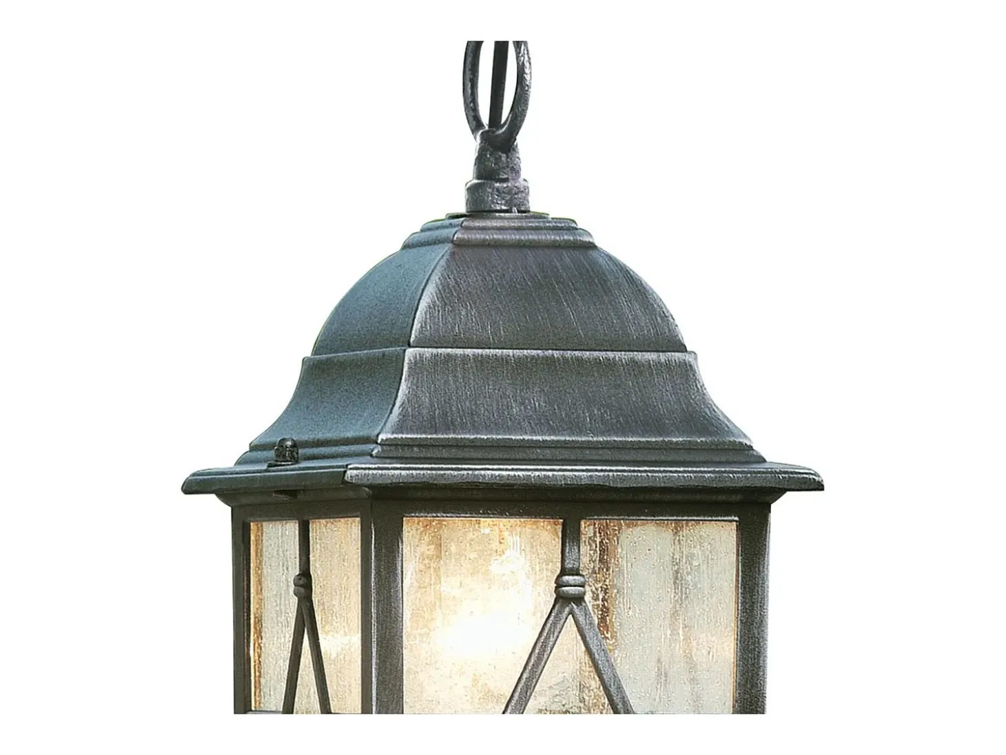 Sospensione Vintage - Decò Genova Alluminio Nero Vetro Argento 1 Luce E27