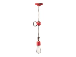 Sospensione Vintage Ceramica Rossa 1 Luce E27