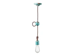 Sospensione Vintage Ceramica Azzurra 1 Luce E27