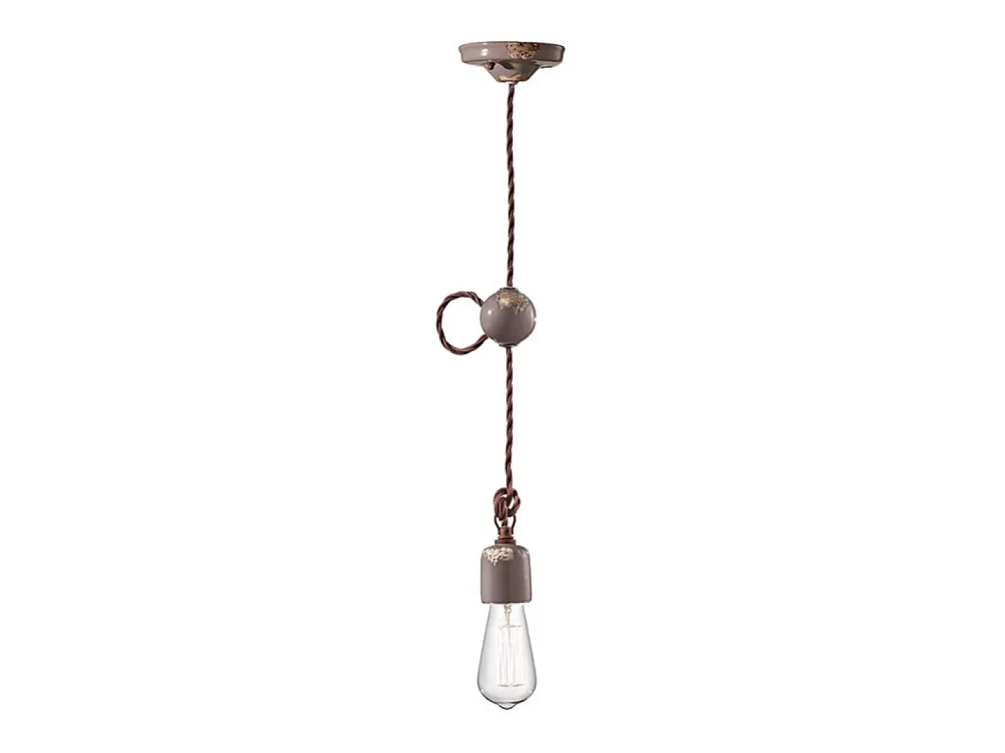 Sospensione Vintage Ceramica Tortora 1 Luce E27