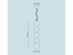 Sospensione Vintage Decò Copacabana 4 Moduli Ceramica Gialla 1 Luce E27