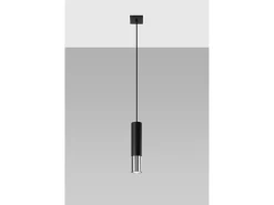 Sottile Lampada a Sospensione 8 cm Nera, Cromata GU10 Lámpara colgante delgada de 8 cm Negro, Cromo GU10