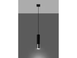 Sottile Lampada a Sospensione 8 cm Nera, Cromata GU10 Lámpara colgante delgada de 8 cm Negro, Cromo GU10