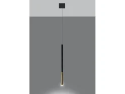 Sottile Lampada a Sospensione 8 cm Nera, Oro G9 Lámpara Colgante Slim 8cm Negro, Dorado G9