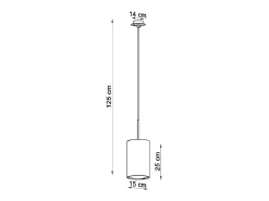 Sottile Lampada a Sospensione Cilindrica Bianca 15cm E27 Lámpara Colgante Slim Cilíndrica Blanco 15cm E27