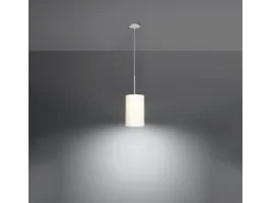 Sottile Lampada a Sospensione Cilindrica Bianca 15cm E27 Lámpara Colgante Slim Cilíndrica Blanco 15cm E27