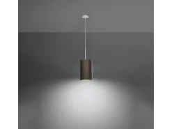Sottile Lampada a Sospensione Cilindrica Nera 15cm E27 Lámpara Colgante Slim Cilíndrica Negro 15cm E27