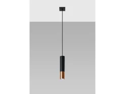 Sottile Lampada a Sospensione 8 cm Nero, Rame GU10 Lámpara colgante delgada de 8 cm Negro, Cobre GU10