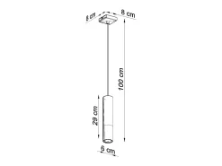 Sottile Lampada a Sospensione 8 cm Nero, Rame GU10 Lámpara colgante delgada de 8 cm Negro, Cobre GU10