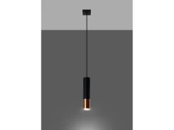 Sottile Lampada a Sospensione 8 cm Nero, Rame GU10 Lámpara colgante delgada de 8 cm Negro, Cobre GU10