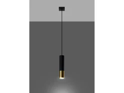 Sottile Lampadario 8 cm Nero, Oro GU10 Lámpara colgante delgada de 8 cm Negro, Dorado GU10