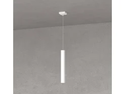 Square Tube Sospensione 1 Luce Bianco Cavo Cm.250 Con Base