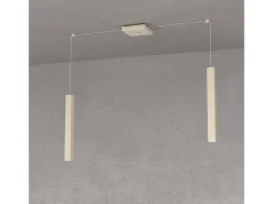 Square Tube Sospensione 2 Luci Sabbia Cavo Cm.250 Con Base