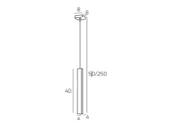 Square Tube Sospensione 1 Luce Marrone Cavo Cm.250 Con Base