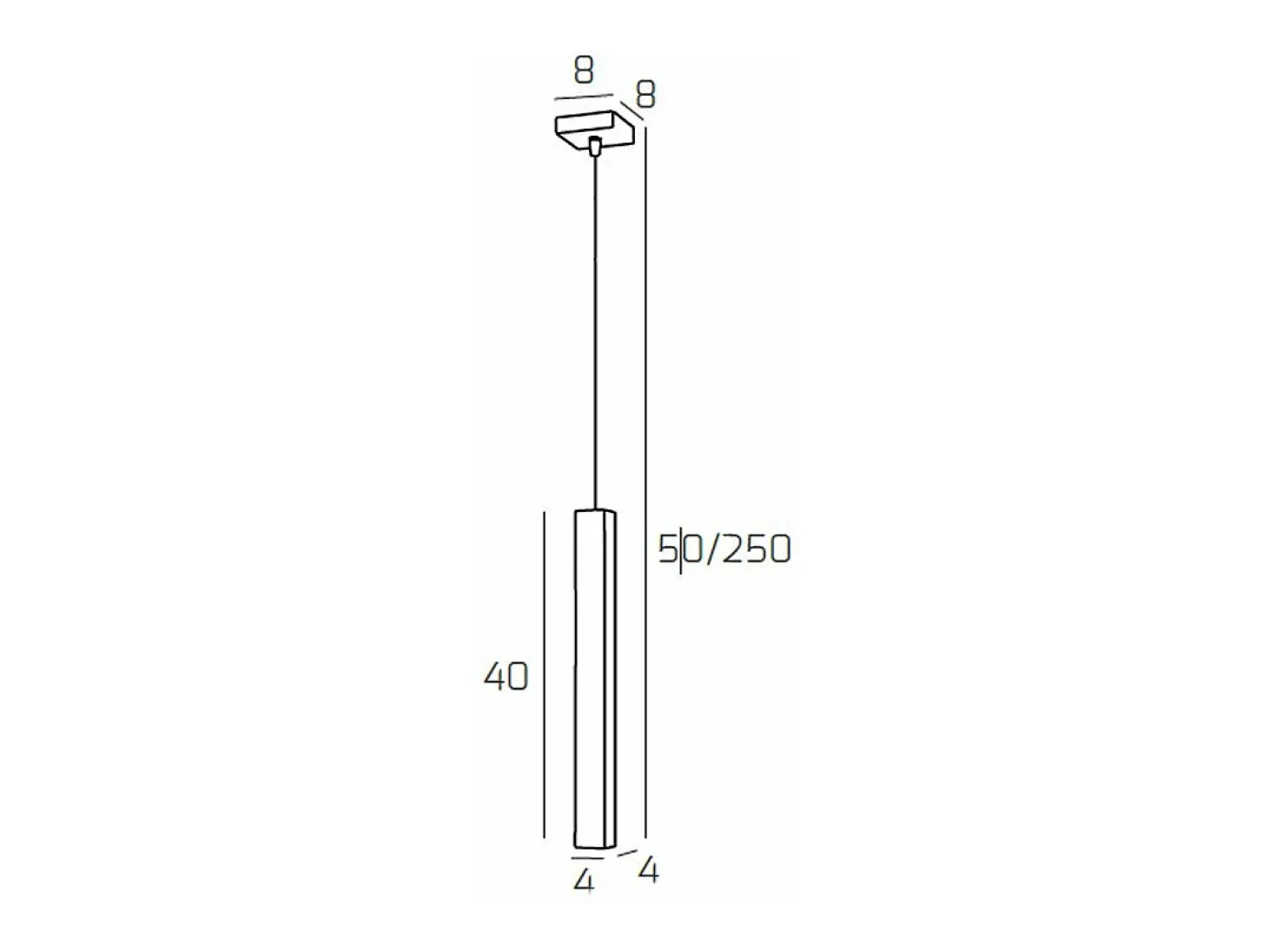 Square Tube Sospensione 1 Luce Sabbia Cavo Cm.250 Con Base