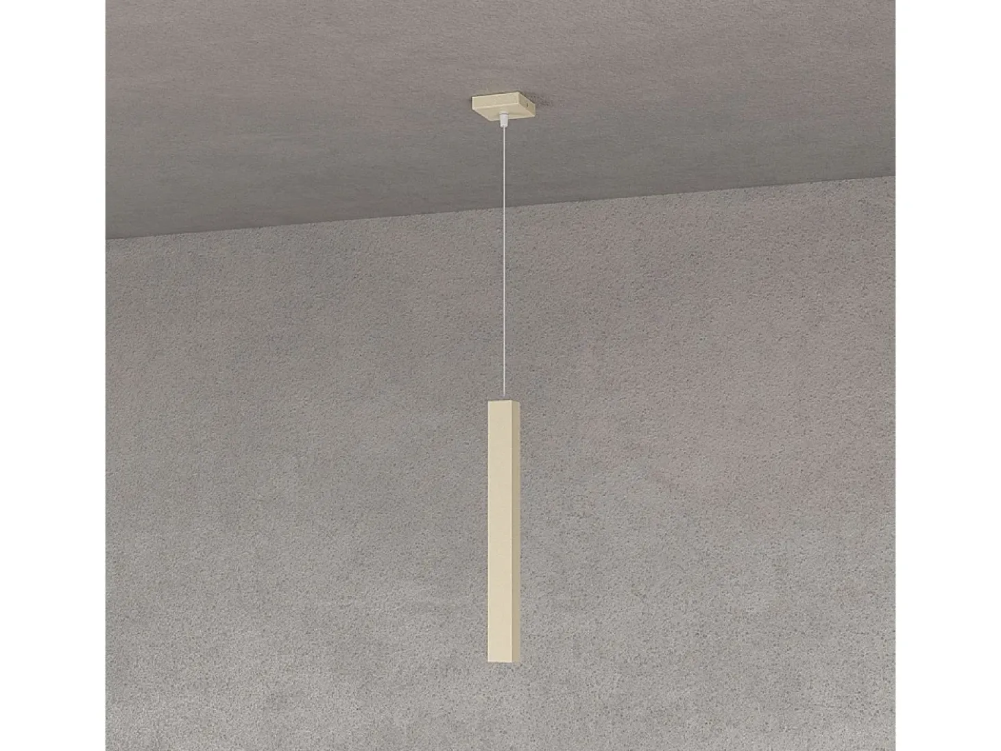 Square Tube Sospensione 1 Luce Sabbia Cavo Cm.250 Con Base