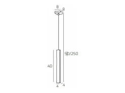 Square Tube Sospensione 1 Luce Grigio Antracite Cavo Cm.250 Con Base