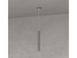 Square Tube Sospensione 1 Luce Grigio Antracite Cavo Cm.250 Con Base
