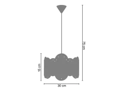 Suspensión TOSEL , metal ,Blanco,A 75xD30x P 30cm