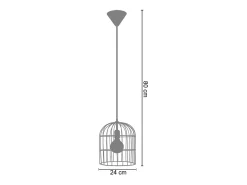Suspensión TOSEL , metal ,Negro ,A70xD 44xP50cm