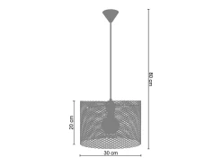 Suspensión TOSEL , metal ,Negro ,A80xD30xP30cm