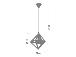 Suspensión TOSEL , metal,Aluminio ,A80xD 45xP50cm
