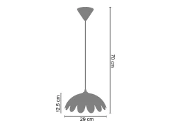 Suspensión TOSEL , vidrio,Blanco,A80xD35xP 35cm