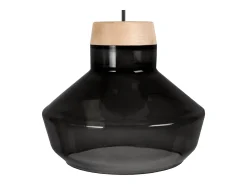 Suspensión TOSEL , vidrio,Negro ,A85xD30xP30cm