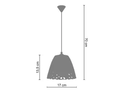 Suspensión TOSEL ,arcilla,Blanco,A70xD17xP 17cm