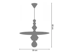Suspensión TOSEL ,madera,Negro ,A60xD 10xP10cm
