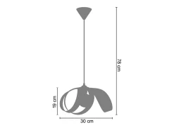 Suspensión TOSEL ,metal ,AMARILLO,A90x D 18xP18cm