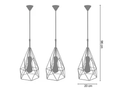 Suspensión TOSEL ,metal ,Dorado ,A96x D20xP20cm