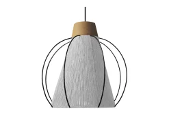 Suspensión TOSEL ,metal, fibra,Negro ,A 90xD32x P 32cm