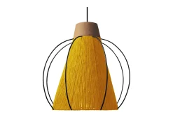 Suspensión TOSEL ,metal, fibra,AMARILLO,A 90x D32xP32cm