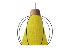 Suspensión TOSEL ,metal, fibra,AMARILLO,A90xD32xP32cm