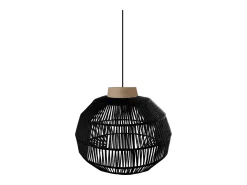 Suspensión TOSEL ,metal, fibra,Negro ,A90x D 32xP32cm