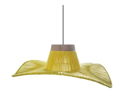 Suspensión TOSEL ,metal, fibra,AMARILLO,A70xD 50x P 50cm