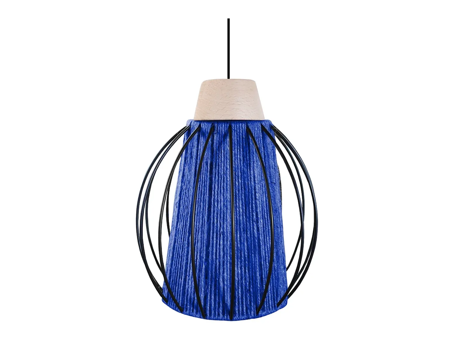Suspensión TOSEL ,metal, fibra,Azul ,A90xD20xP20cm